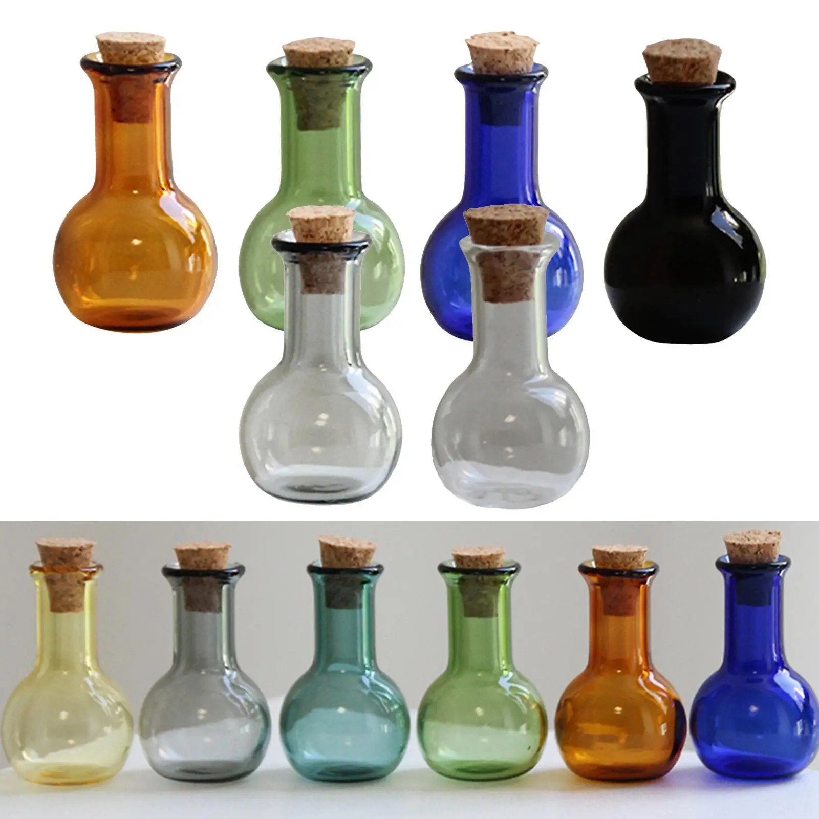 6X Mini Glass Bottl…