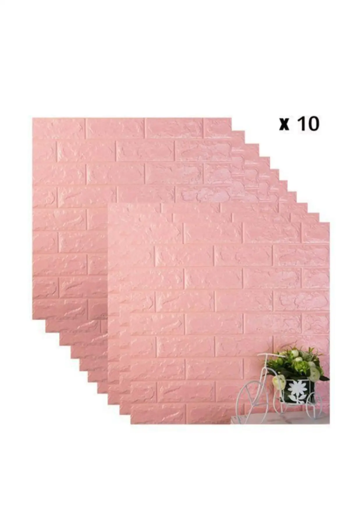 

Self Adhesive Pink 70x77 Cm 10 Pieces Sponge Foam Brick DIY 3D Wallpaper Panel Wall Decor Sticker