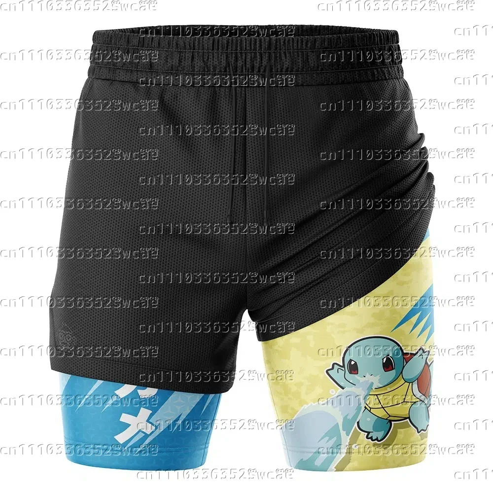 Potdemiel Brand Animation Pok É Mon Series Shorts Theme Fashion Summer 2-in-1 Sports Shorts New Family Matching