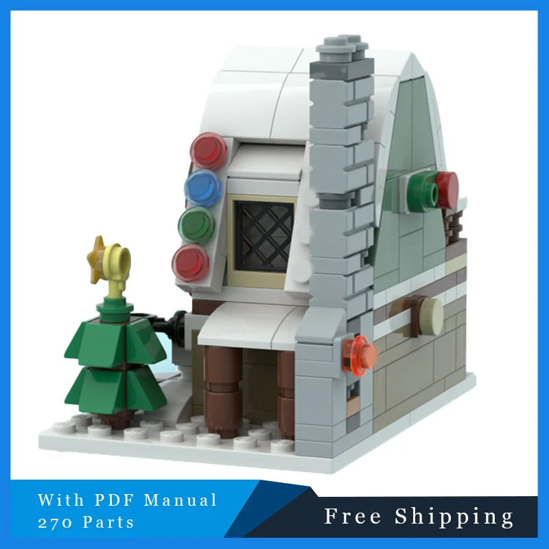 270 パーツ冬エンターテイメントハウスモジュラークリエイティブ MOC ビルディングブロックモデル子供パズル DIY 組立おもちゃクリスマスギフト