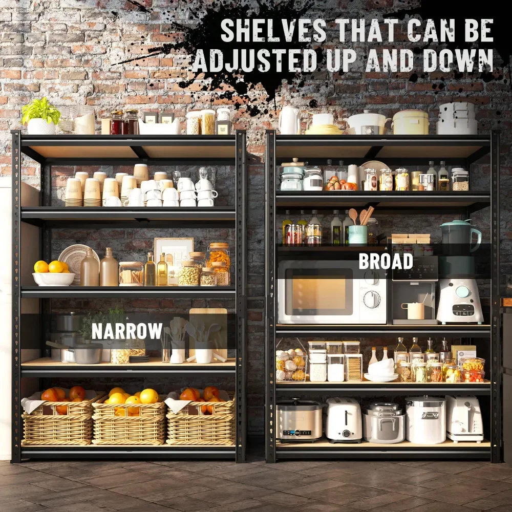 

Garage Shelving Storage Shelf Shelves Capacity 5Tier Adjustable Metal Shelving Unit HeavyDuty Storage Shelves For Garage, Kitche