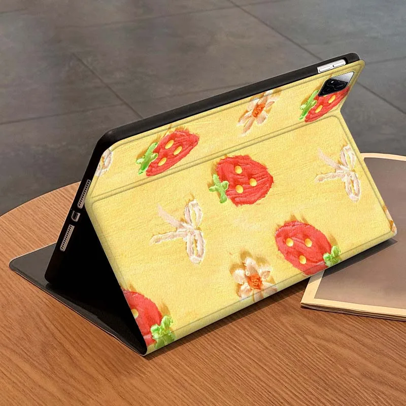 Etui na tablet Xiaomi Mi Redmi Poco Pad 2 4 5 7S 6S 6 7 8 Max Plus Ultra SE Pro K 2025 z wzorem słodkiej truskawki