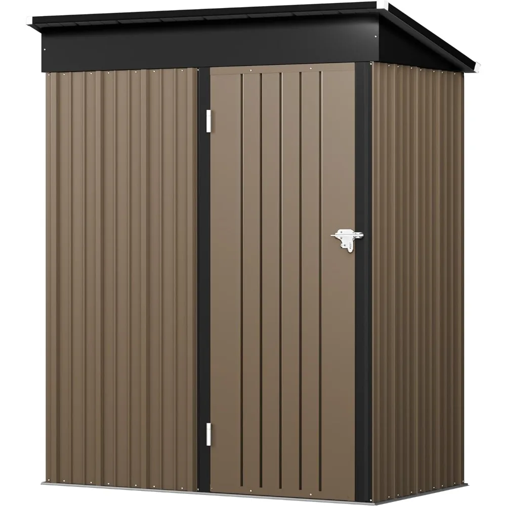 

Outdoor Storage Shed, 5 X 3 FT Metal Tool Sheds Lockable Storages Garden House with Door & Lock, Outdoor Storage Shed