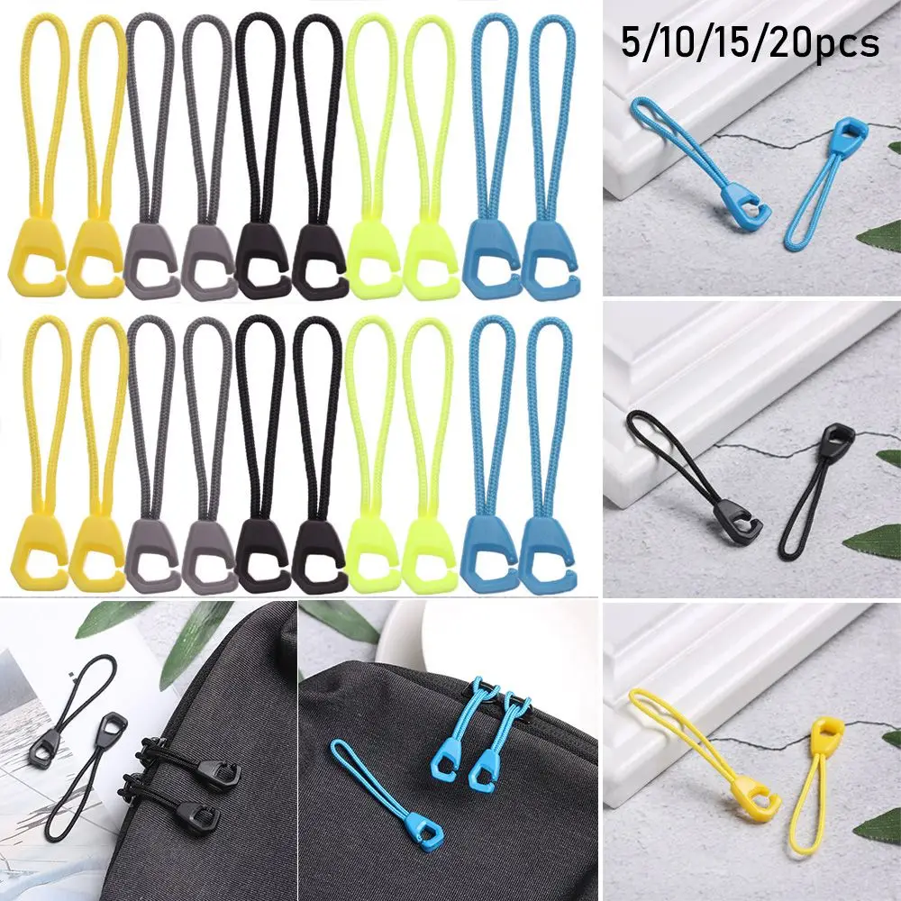 5/10/15/20pcs Travel Bags Clip Buckle Suitcase Tent Backpack Ends Lock Zips Zip Puller Replacement Zipper Pull Cord Rope Pullers