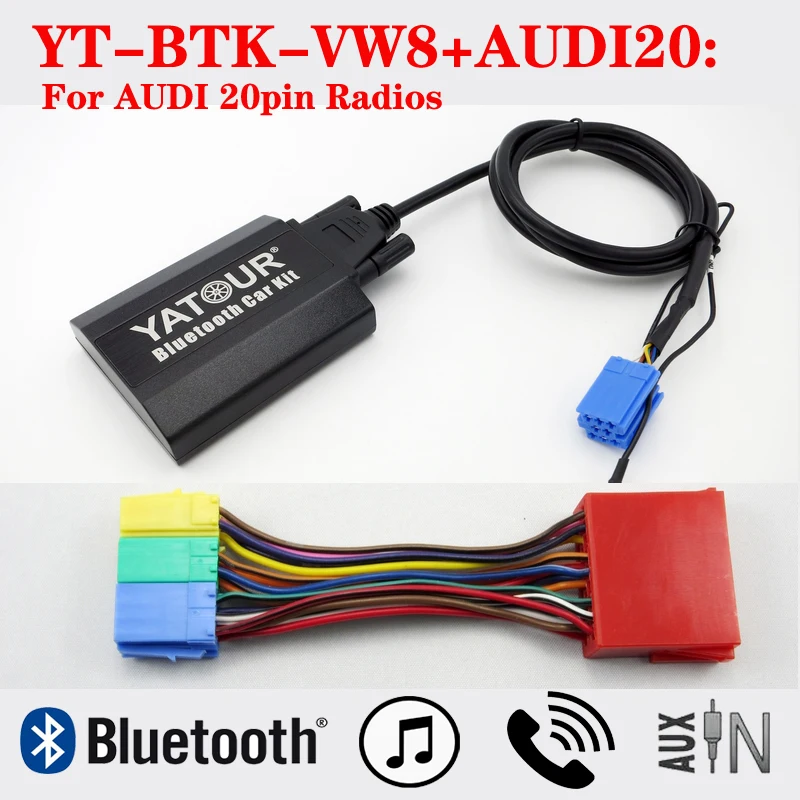 Yatour BTK Qualcomm 5.2 digital Bluetooth car radios connector for Audi 20pin radios