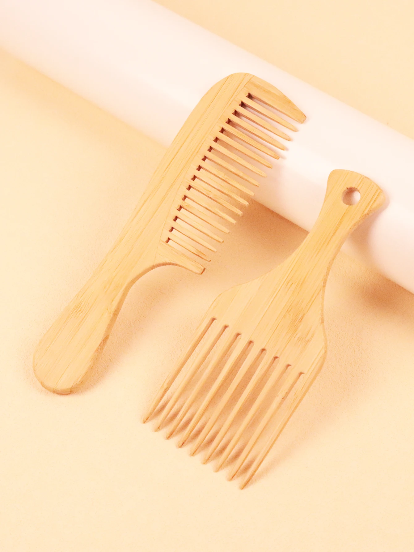 

Natural bamboo and wood wide toothed comb, anti-static African insert comb, dry and wet Special for real hair wigs