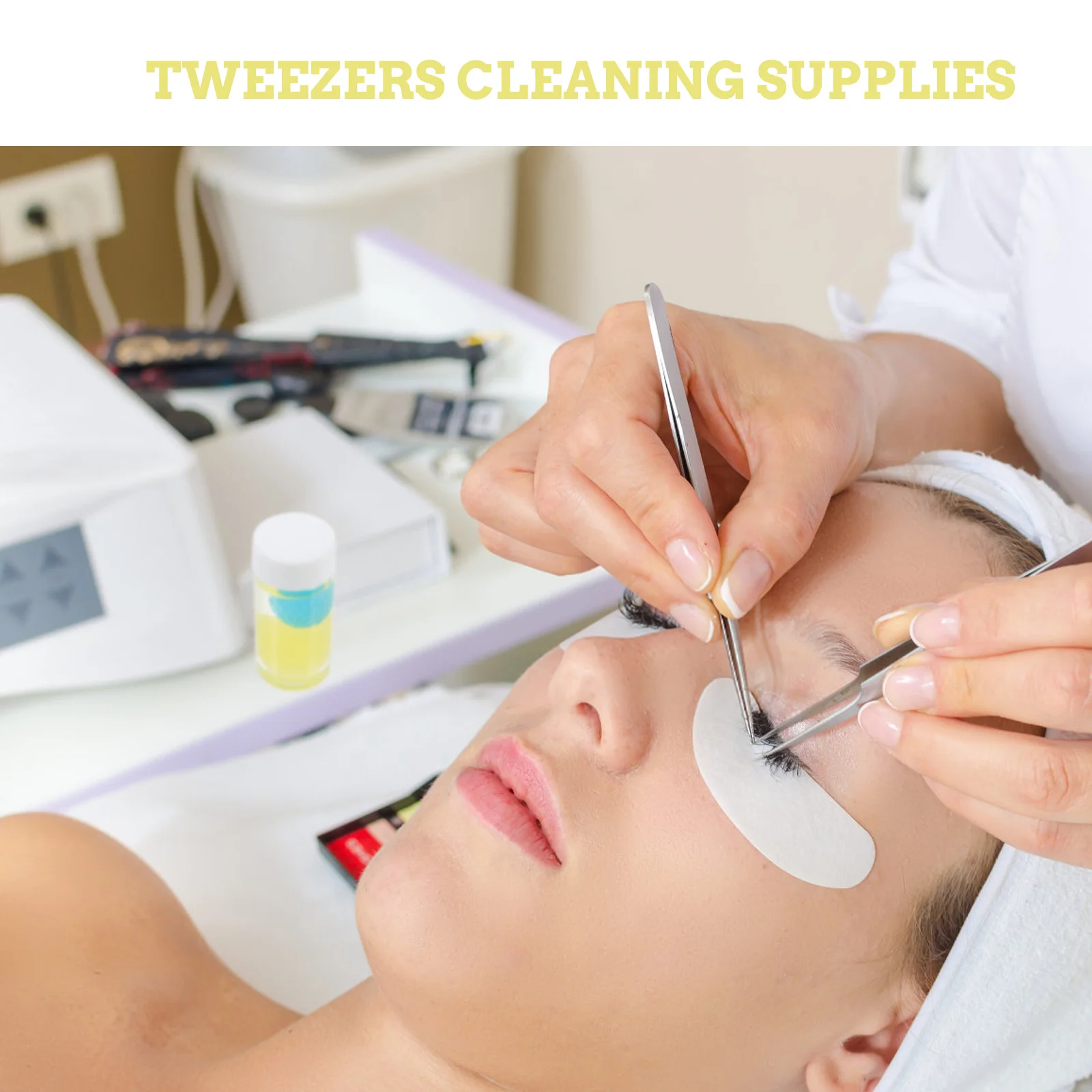 

2Pcs Eyelash Tweezers Glue Cleaner Professional Cleaning Liquid for Salon Tools Maintenance Easy Use Detergents Supply