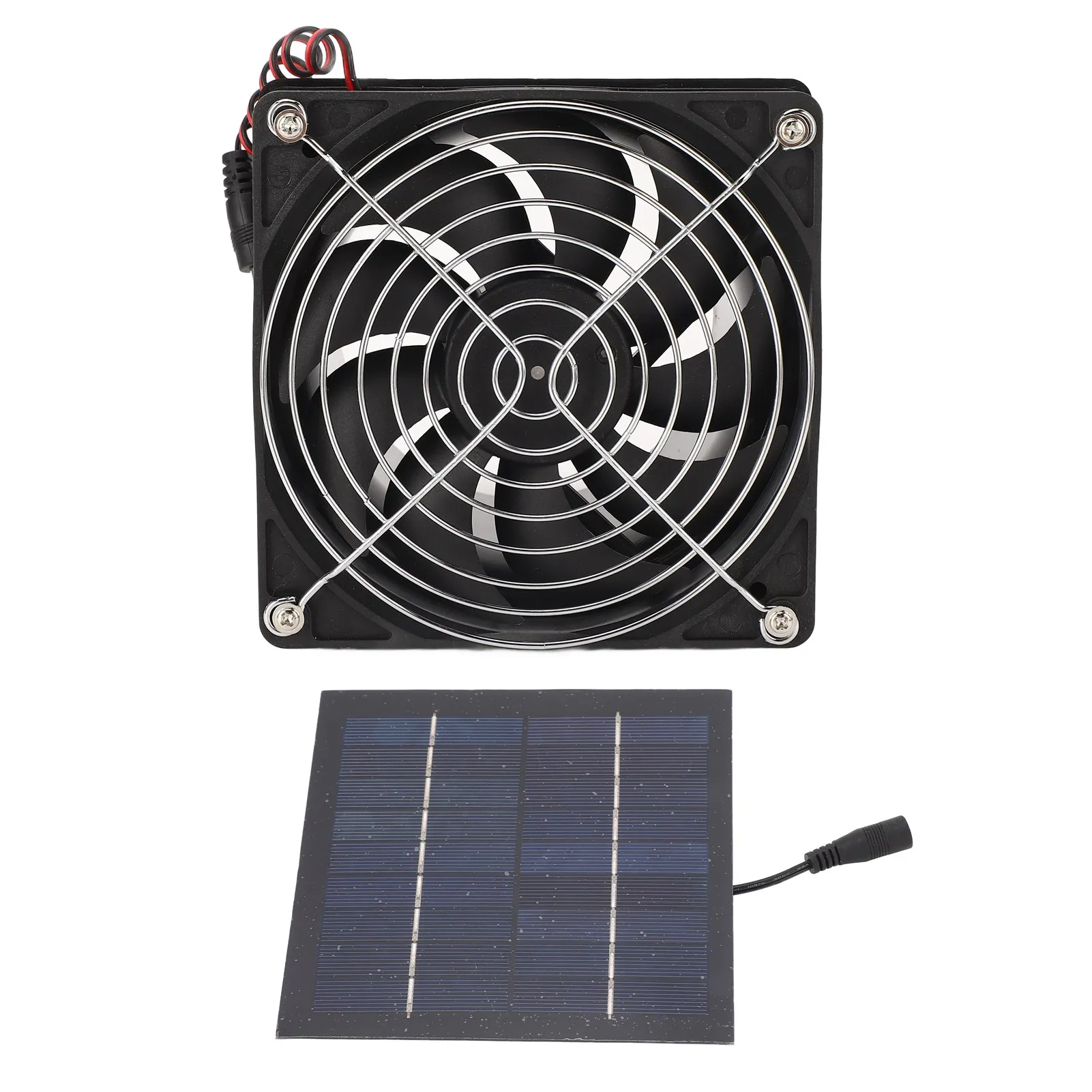 50W Solar Panel Fan Heat Dissipation Ventilator Exhaust Fan Outdoor Portable Ventilator Exhaust Fan Kit For Chicken Coops 5‑12V