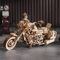 420 PCS Cruiser Motorcycle DIY Wooden Model Building Block Kits Assembly Toy Gift for Children Adult Puzzle