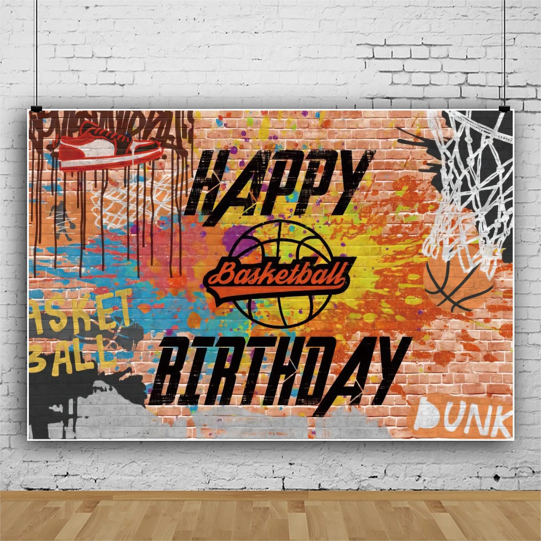 Laeacco Basketball Birthday Decoration Backdrops for Photographers Baby Shower Newborn Kid Photography Backgrounds Photozone