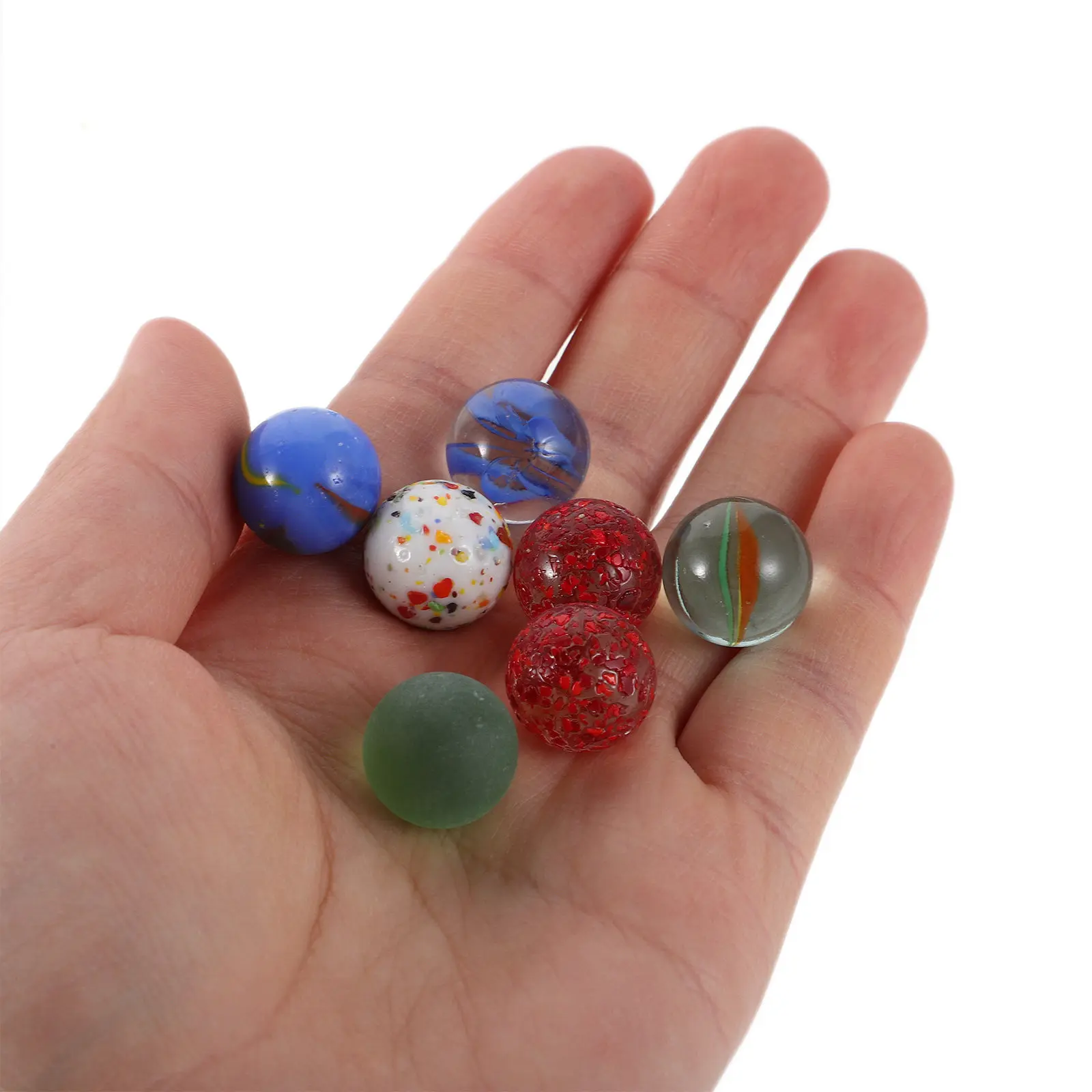 50Pcs Colorful Glass Marbles Shiny Smooth Surface for Marble Games DIY Crafts Home Decoration Kids Adults Glass Beads for Crafts