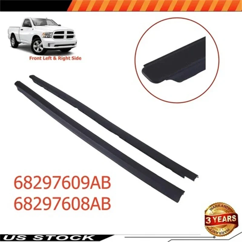 

Front Left & Right Side Windshield Molding Compatible for 2009-2022 RAM 1500 2500 3500 4500 68297609AB 68297608AB