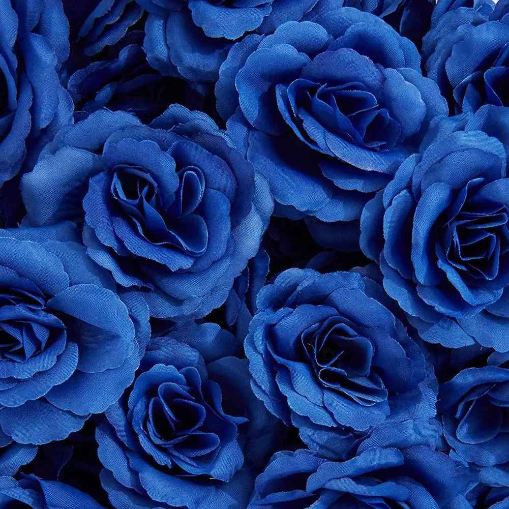 

Искусственные цветы AB46, шелковые головки роз, 150 шт., для украшения шляп, одежды, альбомов, свадебного декора (темно-синий)