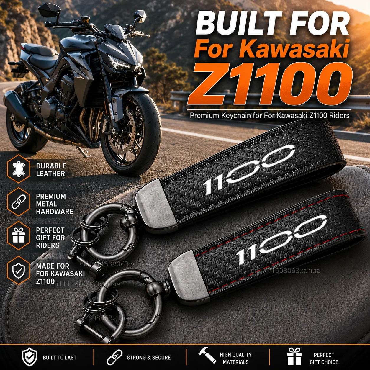 High-Grade Leather Motorcycle Keychain Holder Keyring Accessories For Kawasaki Ninja 1100SX SE Versys 1000 SE Versys 1100 SE