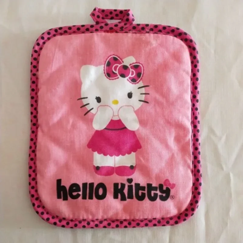 Hello Kitty Cotton Placemat Anti-scald Coasters Insulation Pad Sanrio Cute Figures Miniso Kitchen Oven Glove Baking Accessories