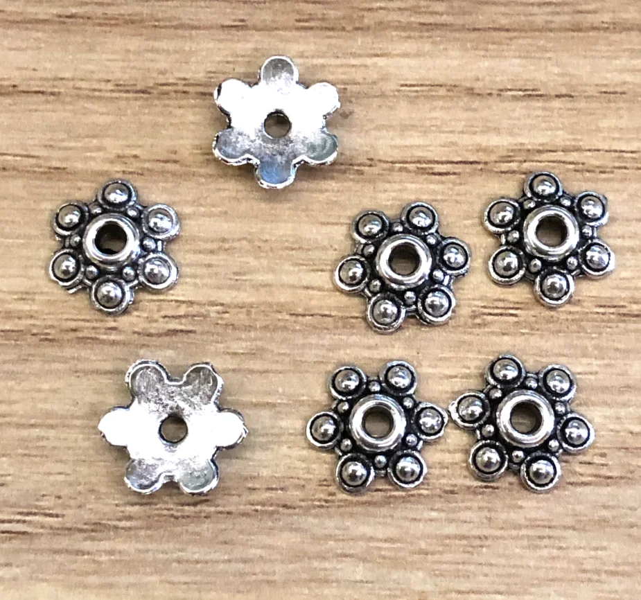 

50pcs 10.5mm , hole 1.8mm Zinc alloy metal beads cap for jewelry handmade HW3342