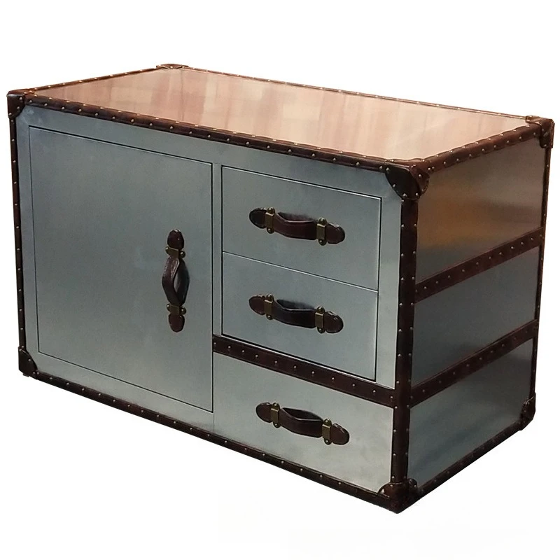 

American aluminum leather, clubhouse side cabinets, retro creative cafe furniture