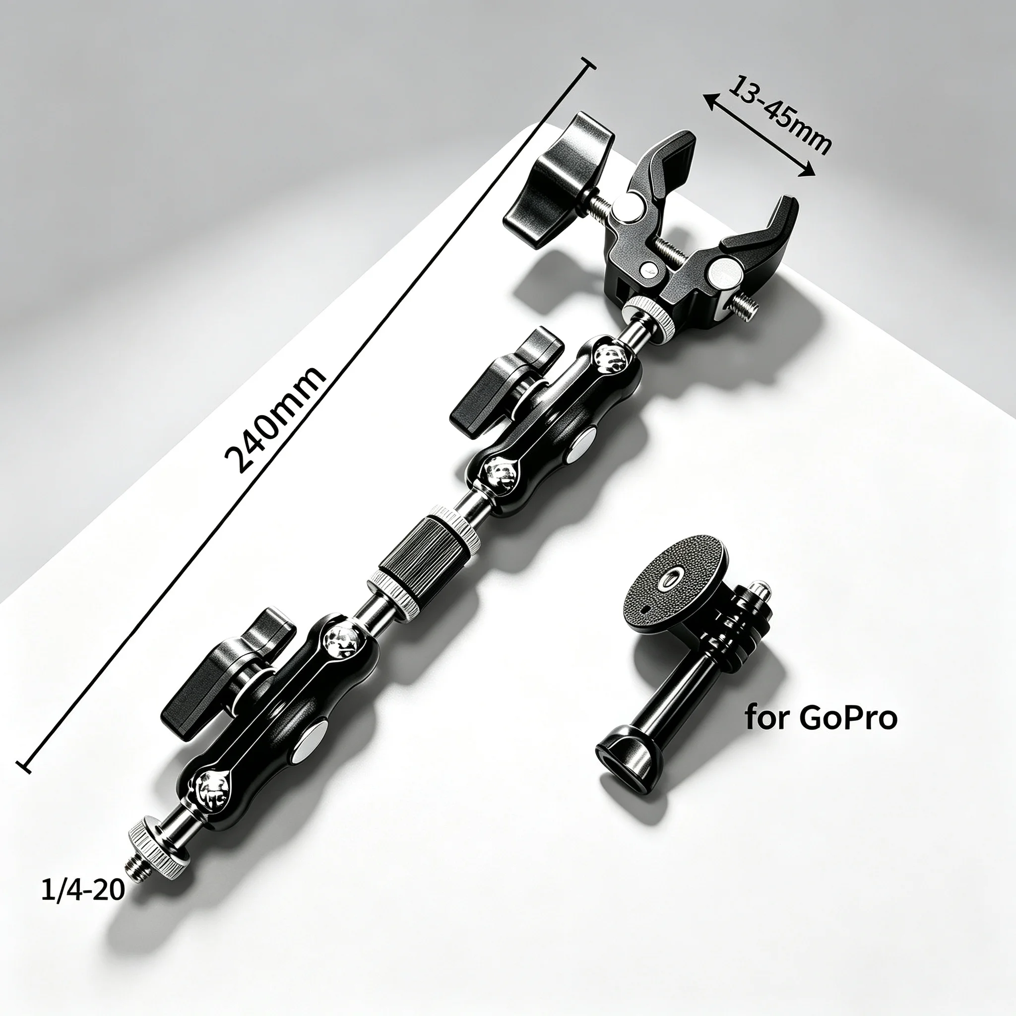 

Universal Metal Super Clamp Double Ball Head Magic Arm for DSLR Monitor Light Mic GoPro Phone Mount Photography Accessories