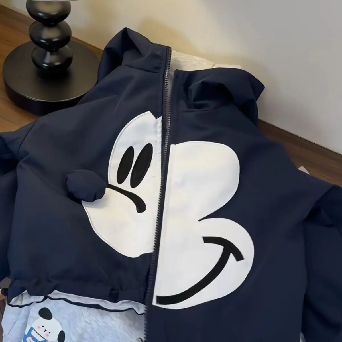 

Disney 2025 Kids' Reversible Windbreaker - 2-in-1 Spring/Fall Jacket for Boys, Double-Sided Outdoor Fashion