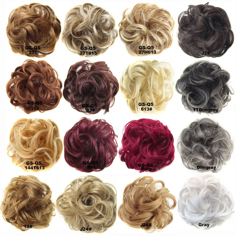 Jeedou Synthetic Messy Curly Chignon Bun Donut Pad Elastic Hair Accessory for Women Quick Styling Daily Party