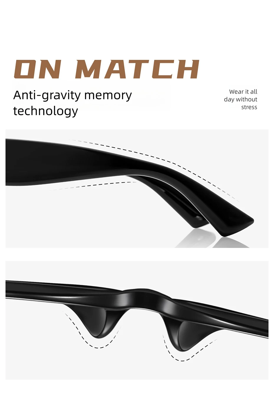CAPONI Polarisierte Damen-Sonnenbrille mit Katzenaugen-Design, EMS-TR, Outdoor-Mode, Vintage-Design, Marken-Sonnenbrille, UV400, schwarzer Farbton, CP36029 – Detail 8