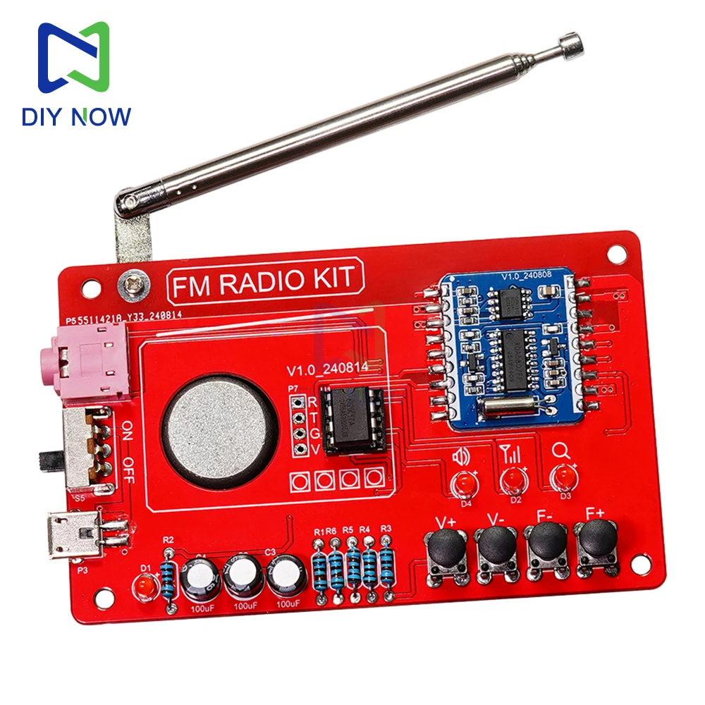 RDA5807 87-108MHZ وحدة راديو FM إلكترونيات لتقوم بها بنفسك عدة أجزاء ممارسة اللحام بسيطة/شاشة ديجيتال مايكرو USB راديو لتقوم بها بنفسك أجزاء #6