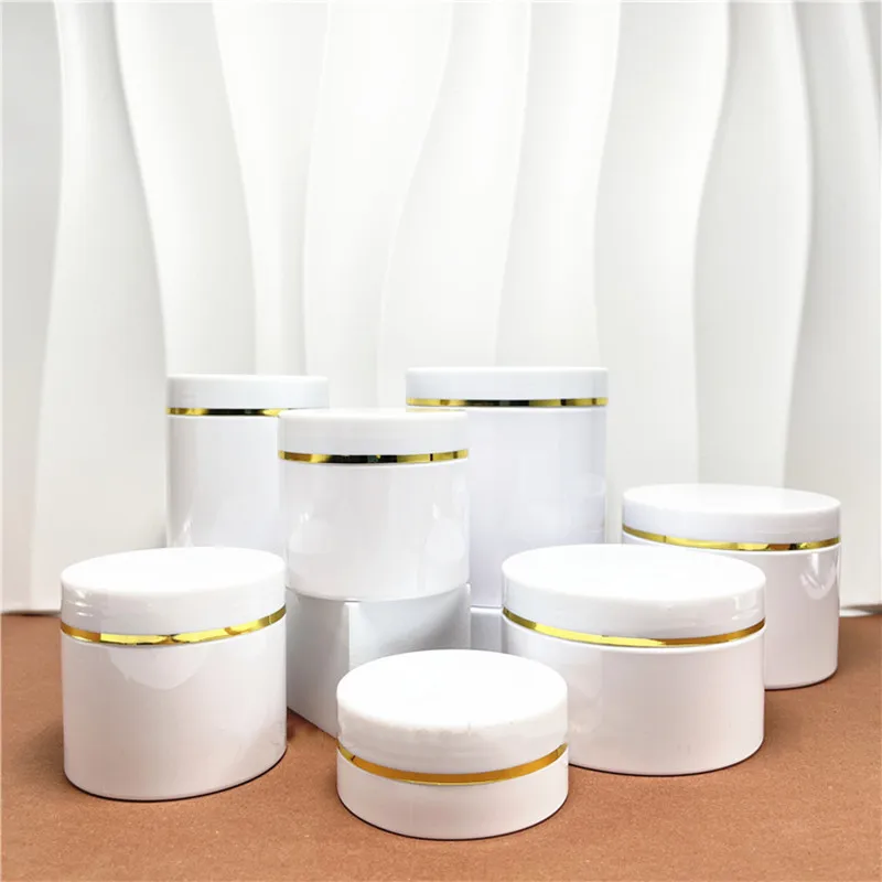 10/21pcs 50-500ml  PET Plastic Jar With White Lids Screw Container Empty Cosmetic Cream Powder Makeup Storage Jar Pot Bottle