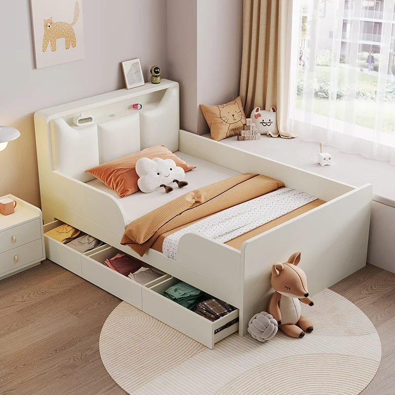 Cheap wholesale hot sale Nordic Style children's bed Bedroom Furniture sets Solid Wood Frame Queen Size house bed for kids