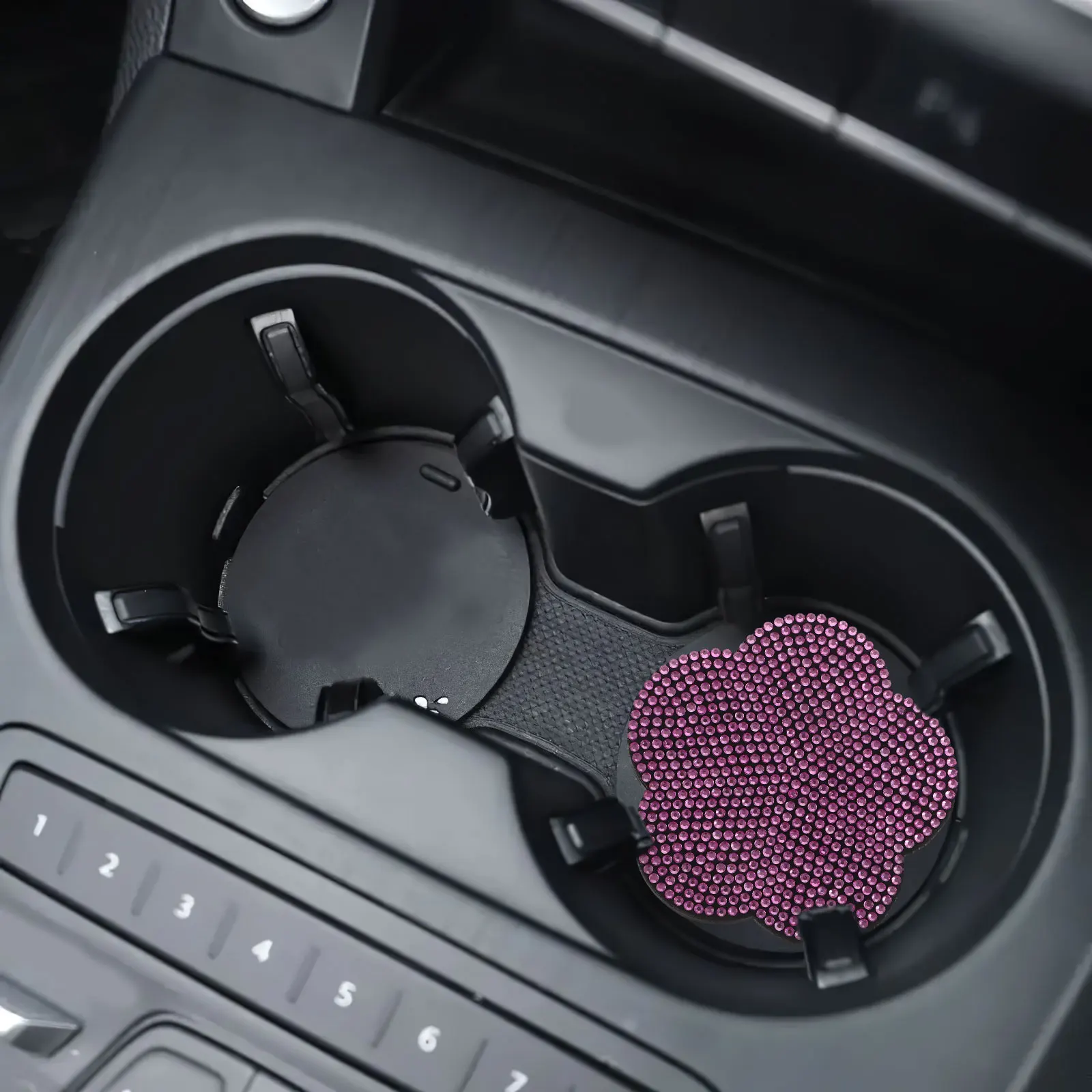 

Full Drill Car Coaster Flower Shaped Anti Skid Cup Mats Heat Resist Tumbler Pads Bottle Mats Durability Practical Use Easy Clean