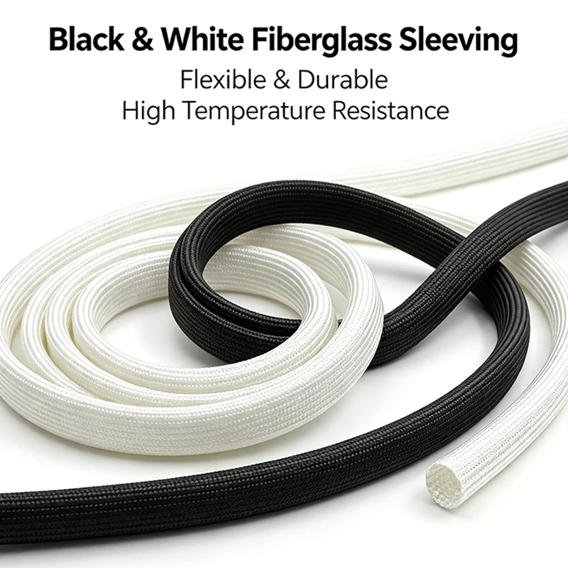 ID 1-30mm Glasfaser-Geflechtschlauch 600°C Flammschutz Hochtemperatur-Wärmeisolierrohr Auto-Motor-Kabelbaum-Schutz – Detail 3