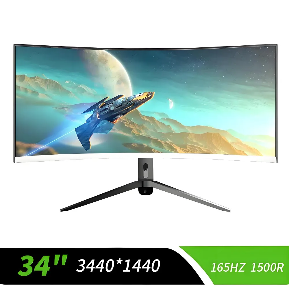 

SENMAO 34 Inch Pc Gamer Monitor 165Hz 4K MVA Lcd Display HD liftable Desktop Gaming Computer Screen HDMI 1500R Curved Screen