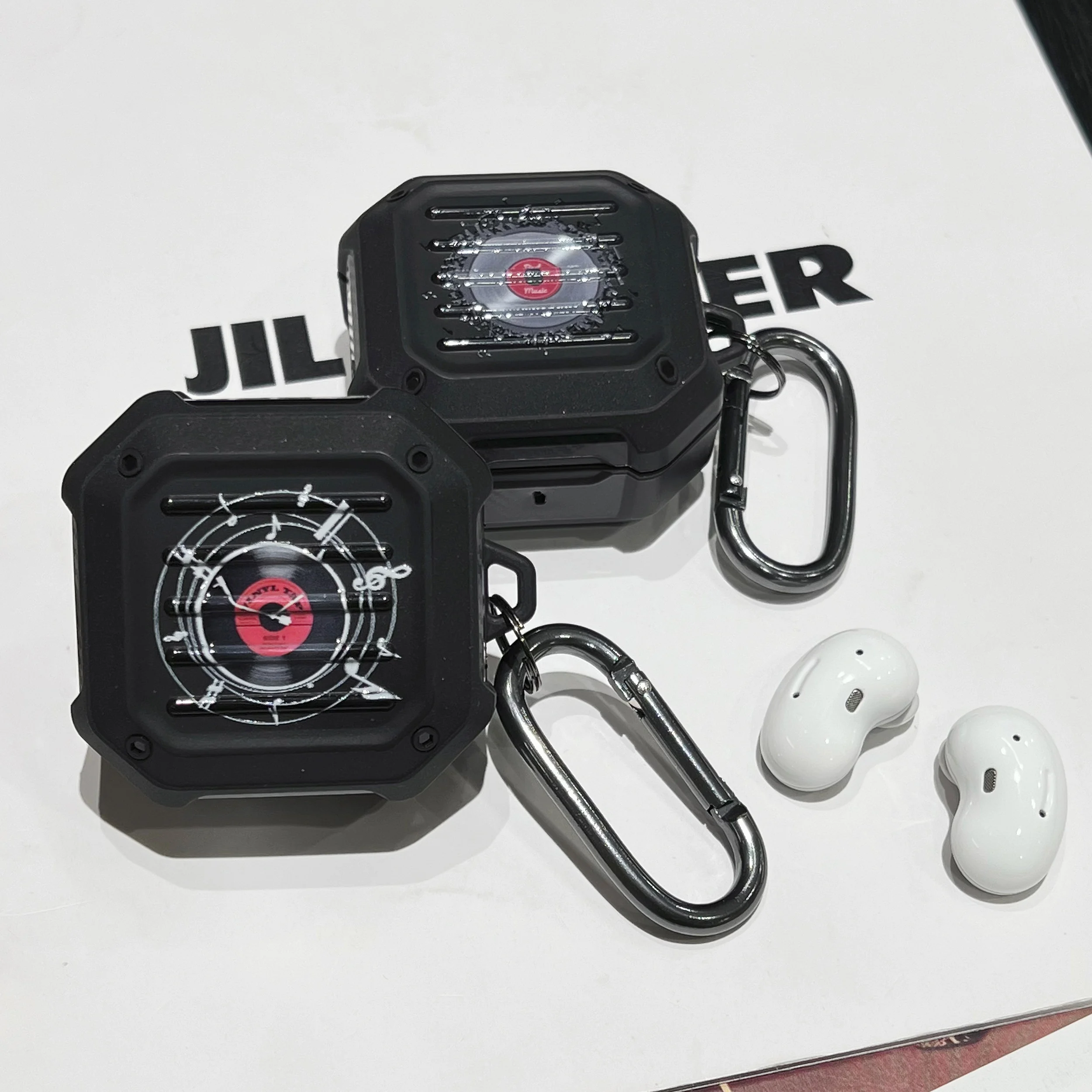 Four corners anti-fall creative CD record earphone case for Samsung BudsLive BudsPro Buds2  Wireless Bluetooth headphone case