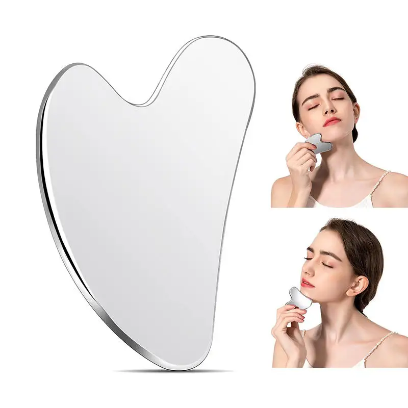 Heiße Verkäufe Premium-Gua Sha-Gesichtswerkzeug aus Edelstahl – langlebiges Metall-Massagebrett für Gesicht und Körper, inklusive exquisitem Geschenk ﻿