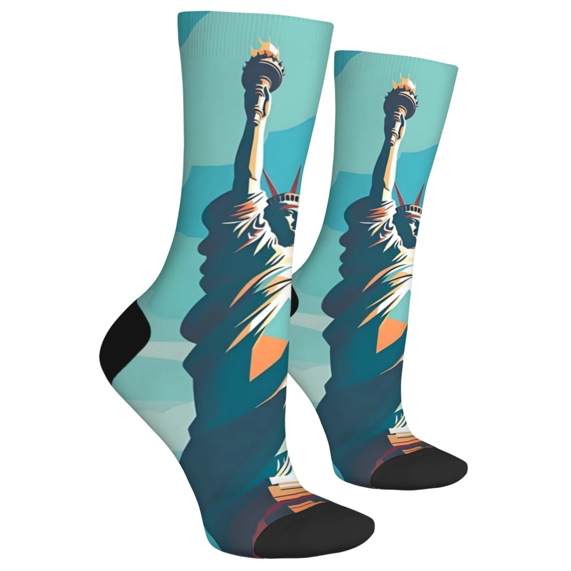 تمثال الحرية طباعة الجدة الرجال الجوارب البوب الفن نمط Harajuku الرجعية جوارب ضغط عادية الرياضة موضة الجوارب هدية