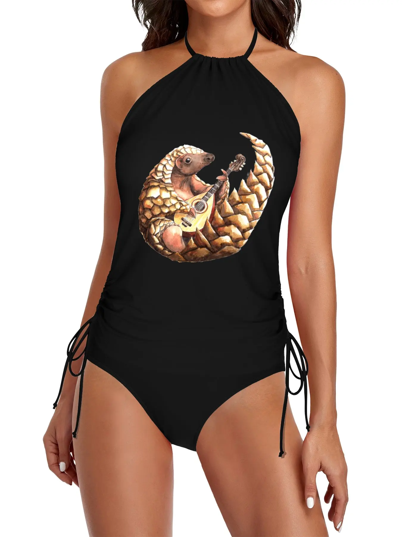 

Pangolin playing the Mandolin Split Swimsuit Set Women's swimsuit women's bikinis 2025 beach outfits woman Luxury swimsuit