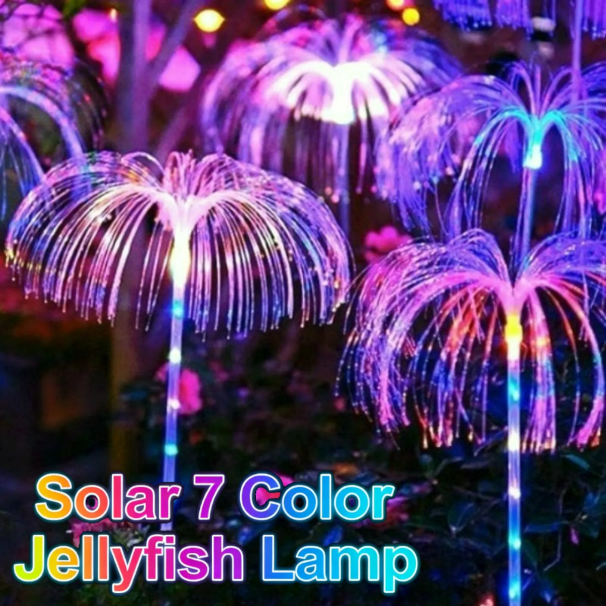 

Солнечные садовые светильники-медузы с 7 цветами, меняющими цвет, водонепроницаемые, для дорожек, газонов и садового декора