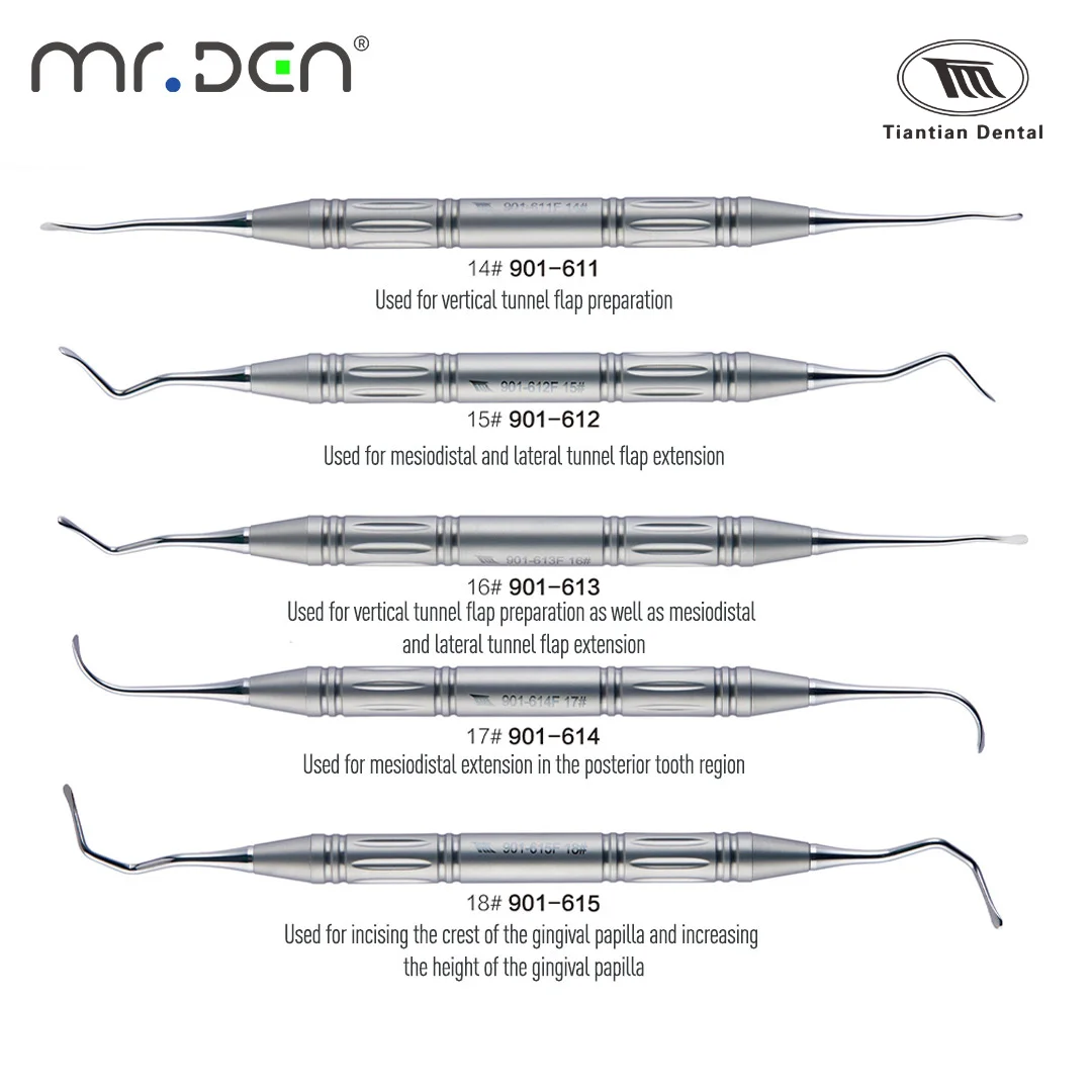 TIANTIAN Dental Periodontal Tunnel Instruments Minimally Invasive Gum Separator Dissector for Oral Surgery