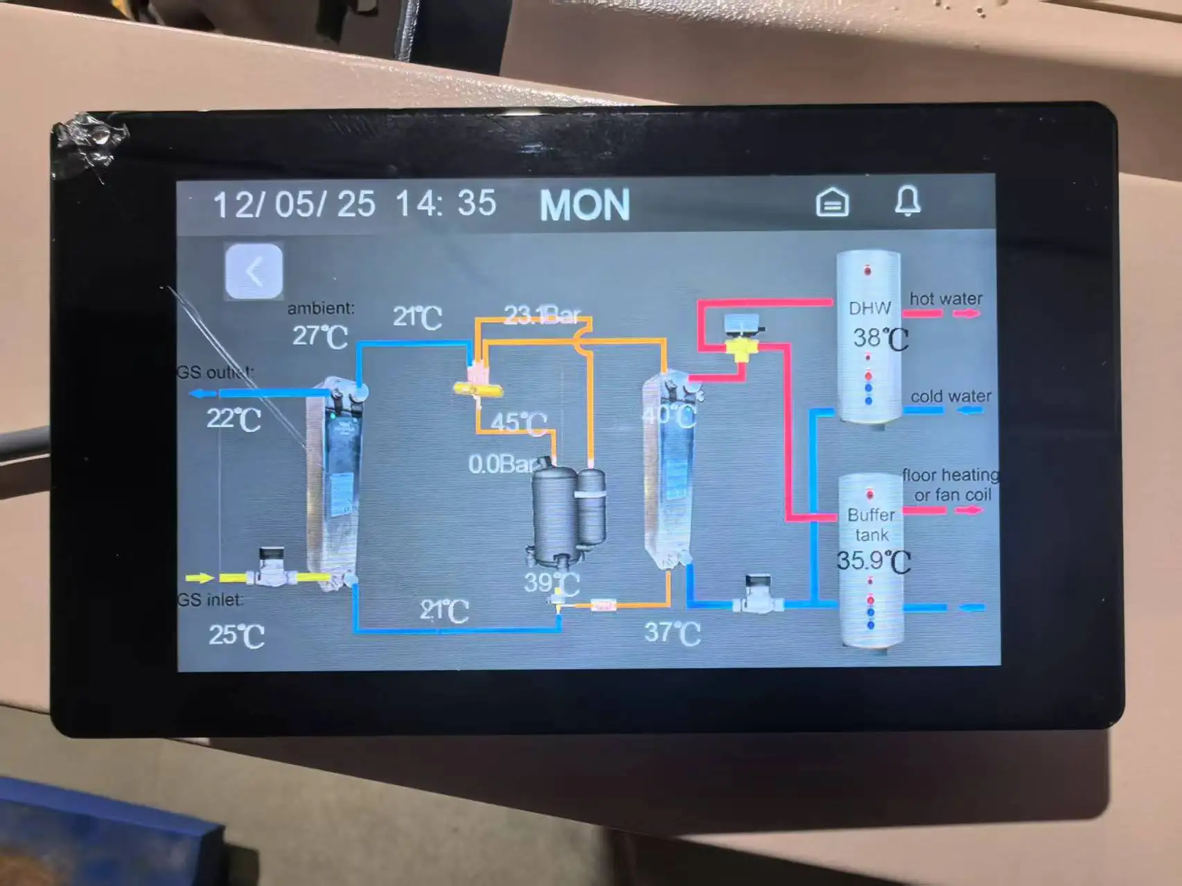 Folansi 13.2KW DC العاكس EVI مصدر الهواء مضخة الحرارة الهواء إلى مضخة حرارة الماء
