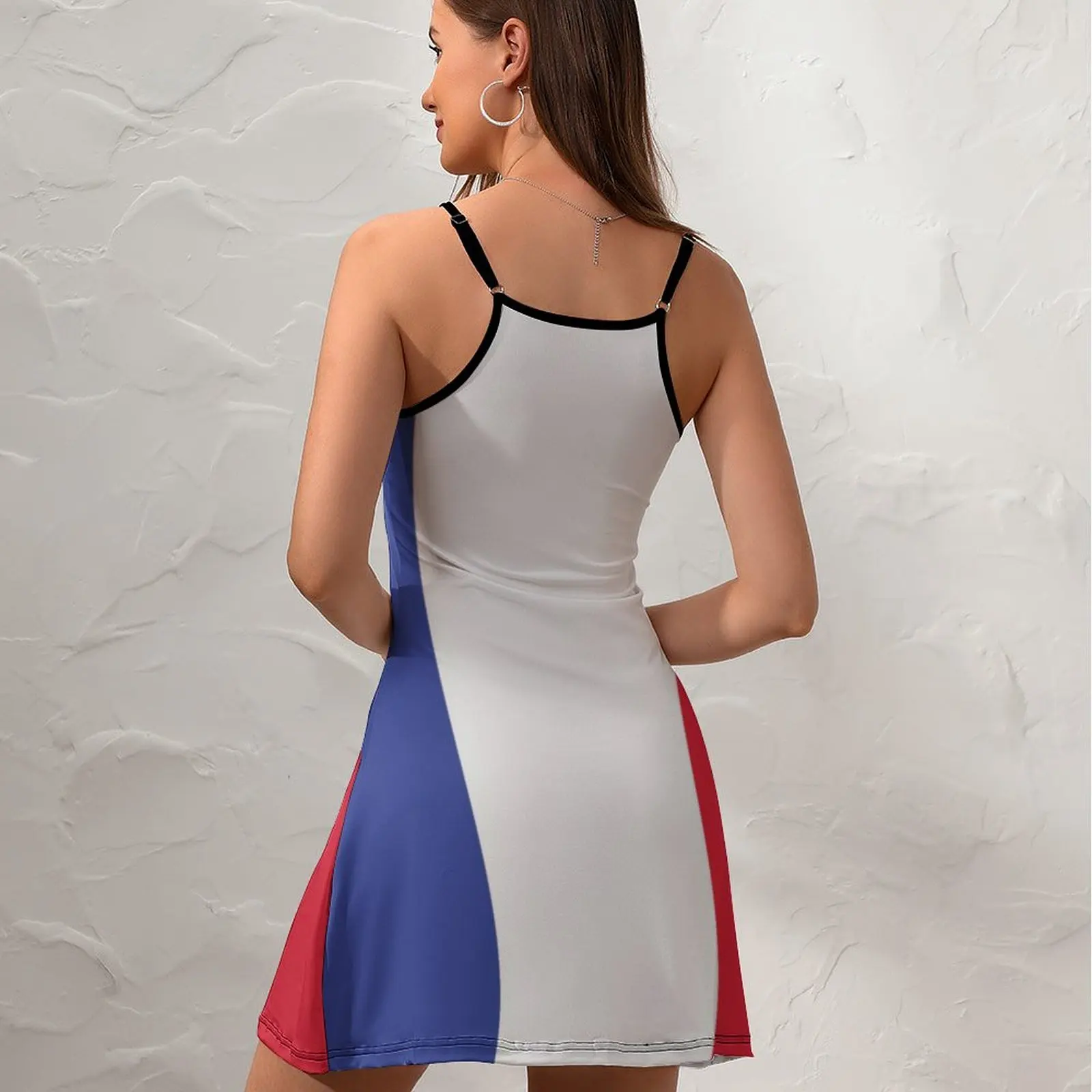 France Flag  Women's Sling Dress Humor Dresses Vintage Exotic  Woman's Gown Cocktails