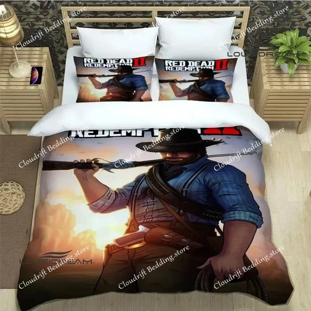 3D Print Exquisite Red Dead Printed Comfortable Bedspreads Comforter Duvet King Queen Single Polyester Bedding Set