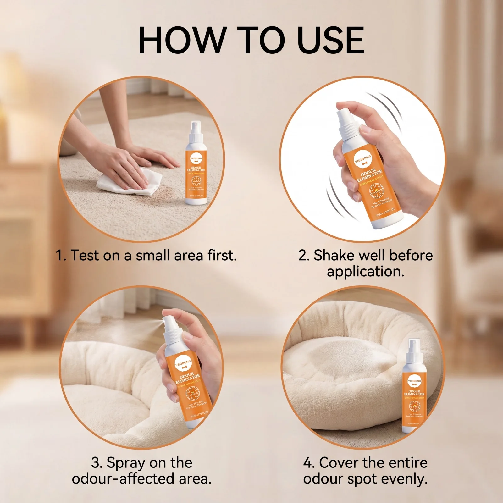 Pet Odor Eliminator Spray Pet Grooming Care Supplies Long Lasting Air Fresh for Carpet Sofa Home Cat Dog Urine Odor Remove Spray
