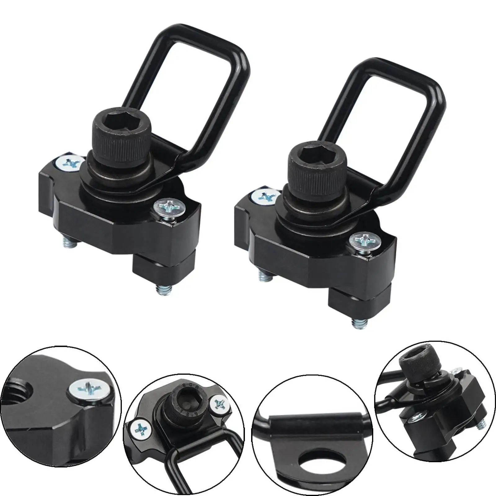2x D Rings Tie Down Anchors Accessories Easy to Install Trailer Anchor Rust Resistant Cargo Bed Rail Cleats for Cforce