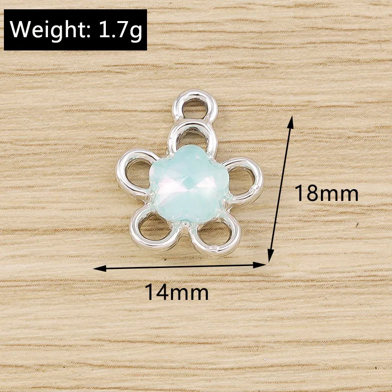 Tusember 10 Stück 14*18mm Niedliche Exquisite Kristallblumen-Anhänger für Schmuckherstellung DIY Tropfenohrringe Halskette Basteln – Detail 17
