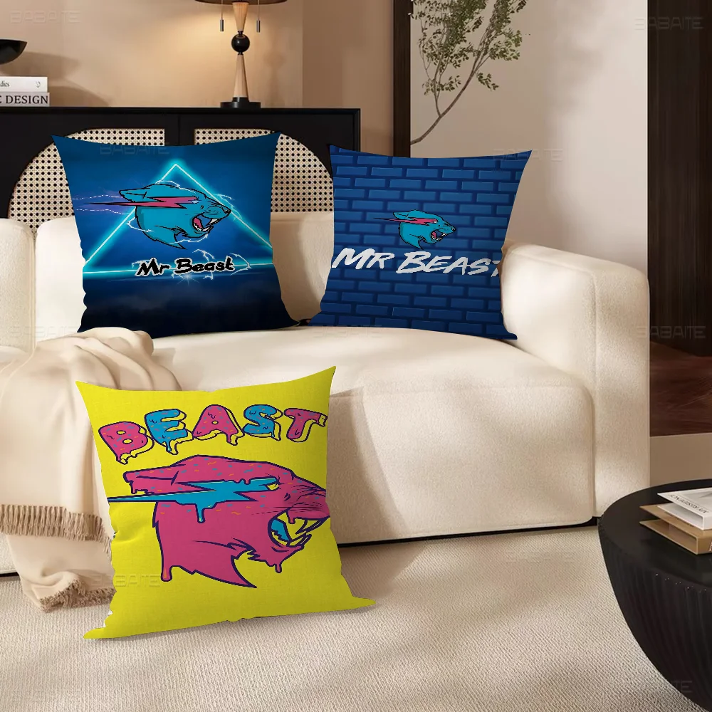 

Game Blogger Mr-Beast Office Cushion Pillowcase Car Cushion Cover45X45CM Lumbar Pillowcase Sofa Pillowcover