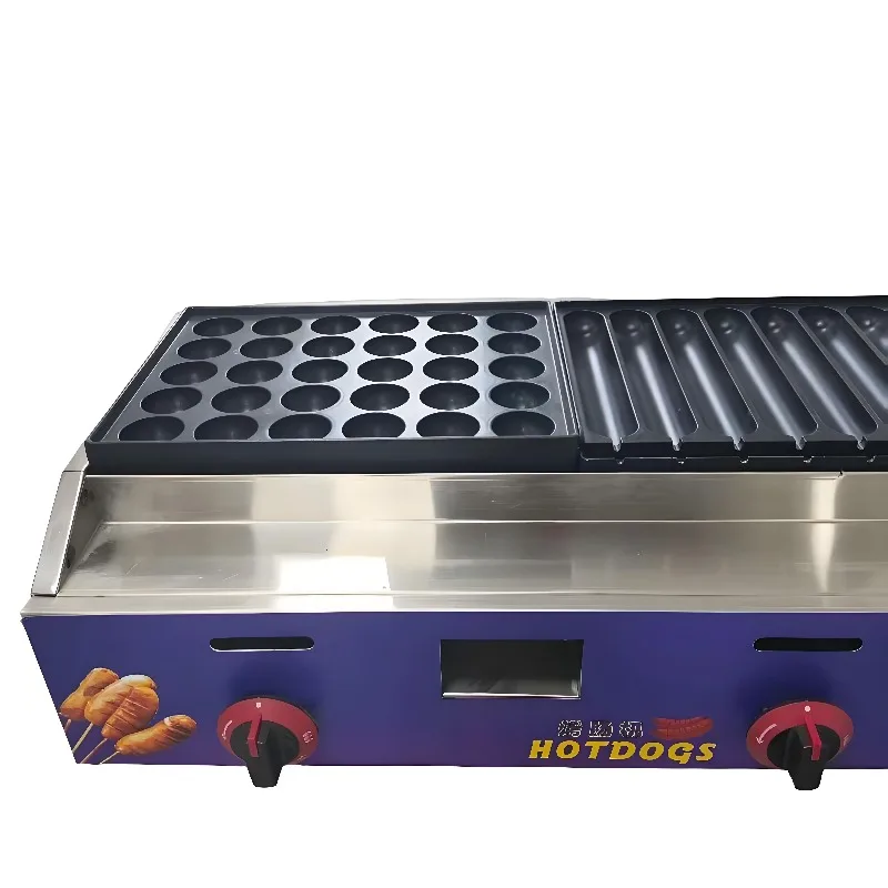 Commercial Gas Hot Dog Sausage Roaster Grill Machine Hotel and Restaurant New Condition Food Warmer Teppanyaki