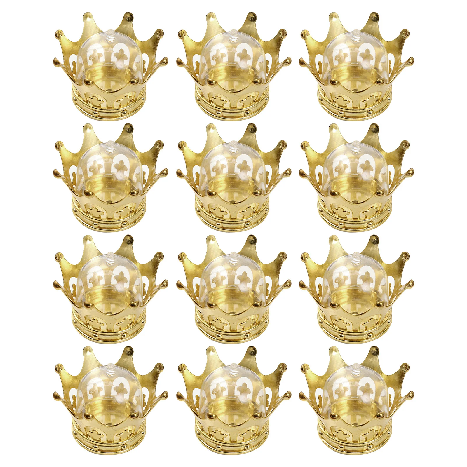 

12pcs Gold Plated Box Plastic Dome Design Wedding Party Favor Container Princess Celebration Treats Packaging Case
