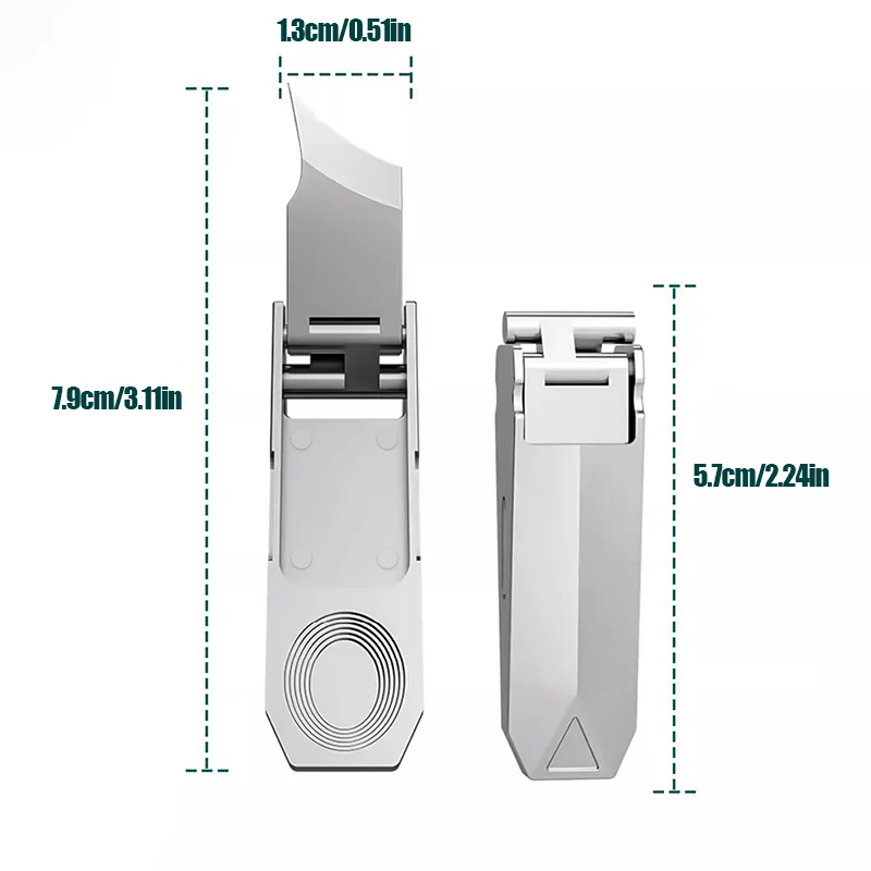 Innovadores cortaúñas plegables en ángulo, alicates para uñas plegables, tijeras para uñas de acero inoxidable, herramientas portátiles para decoración de uñas de viaje