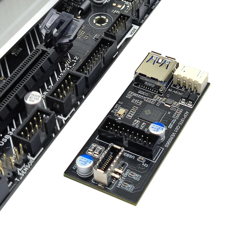 Header 19pin to Type E + 19Pin Motherboard 1 to 2 Splitter USB 3.0 Hub USB Adapter Conector USB 19Pin Connector Extension Cables