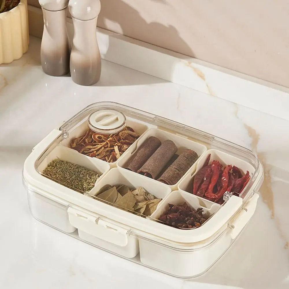 

Multifunctional Plastic Spice Storage Box Food Grade Large Capacity Seasoning Box Sealed Reusable Food Storage Box Refrigerator