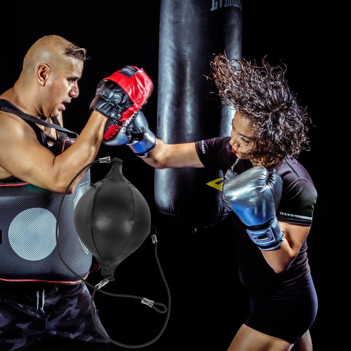

Boxing Speed Ball Punching Bag Heavy Duty Pear Shape Home Fitness Club Use Reinforced Seams PU Hand Eye Coordination
